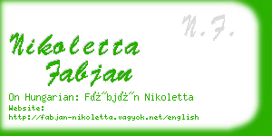 nikoletta fabjan business card